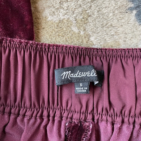 Madewell Velvet Huston Pull-On Crop Pants Size Small in Pinot Nior - Picture 2 of 8